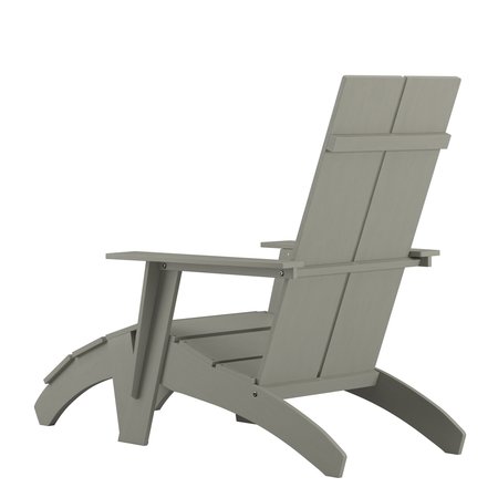Flash Furniture Modern Gray Wide Slat Adirondack Chair & Ottoman JJ-C14509-14309-GY-GG